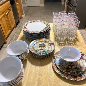 Summer outdoor dish and drinkware set